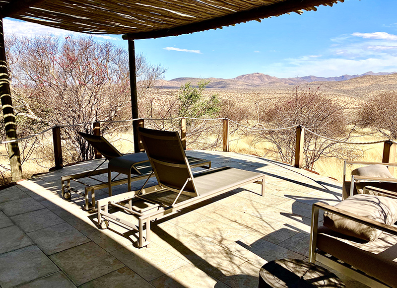 Terrace with a view of the savannah